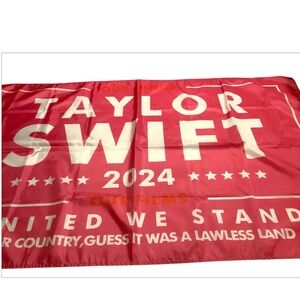 NEW! Taylor Swift 2024 “United We Stand” 3ft x 5ft Pink Flag